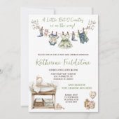 カントリーワイルドフラワーズクロセスラインベビー 招待状 (正面)