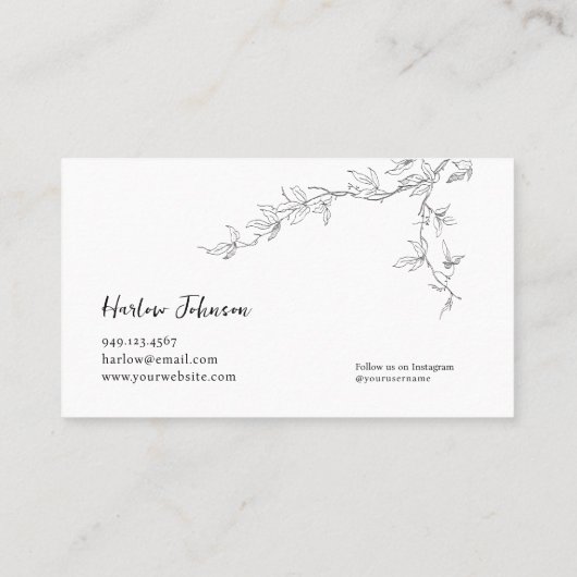 カントリーワイルドフラワーフローラ植物系スケッチ 名刺 (裏面)