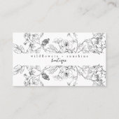 カントリーワイルドフラワーフローラ植物系スケッチ 名刺 (正面)