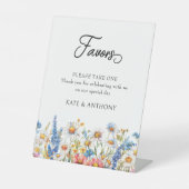カントリーワイルドフラワーフローラ結婚式の引き出物テーブル 台座サイン (正面)
