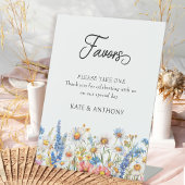 カントリーワイルドフラワーフローラ結婚式の引き出物テーブル 台座サイン