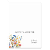 カントリーワイルドフラワープリントゲスト名座席表 テーブルナンバー (正面)