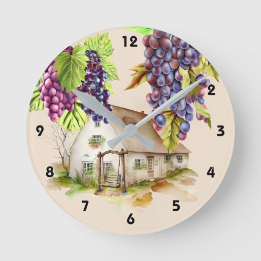 カントリーワインファームコテージスイングワイナリー ラウンド壁時計 (正面)