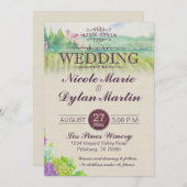 カントリーワイン結婚ズヴィンヤードブルゴーニュ 招待状 (正面/裏面)