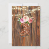 カントリーワゴンホイールホースと花模様ベビーシャワー 招待状 (裏面)