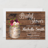 カントリーワ素朴インバレルブルゴーニュブライダルシャワー 招待状 (正面)