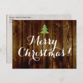 カントリーヴィンテージウッドメリークリスマス シーズンポストカード (正面/裏面)