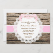 カントリーヴィンテージウッ素朴ドベビーシャワー招待状 招待状 (正面)