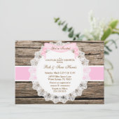 カントリーヴィンテージウッ素朴ドベビーシャワー招待状 招待状 (スタンド正面)