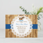 カントリーヴィンテージウッ素朴ドベビーシャワー招待状 招待状 (スタンド正面)