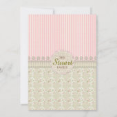 カントリーヴィンテージサンタクロースピンクバーラップレース 招待状 (裏面)