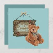 カントリーヴィンテージティーパーティーベビーシャワー招待状 招待状 (正面/裏面)