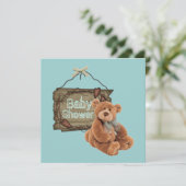 カントリーヴィンテージティーパーティーベビーシャワー招待状 招待状 (スタンド正面)