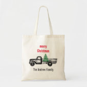 カントリーヴィンテージトラックメリークリスマスツリー トートバッグ (正面)