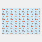 カントリーヴィンテージトラック、納屋、鹿&バッファロープレイド ラッピングペーパーシート (正面3)