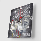 カントリーヴィンテージパリロスターズホームデコールクロック スクエア壁時計 (傾斜)