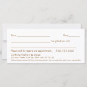 カントリーヴィンテージ、ウッドブティックギフト証明書 (裏面)