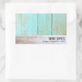 カントリーヴィンテージ、ターコイズ素朴ウッド 長方形シール (バッグ)