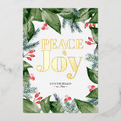 カントリー写真メリーホリデーカード植物学 箔シーズンカード (正面)