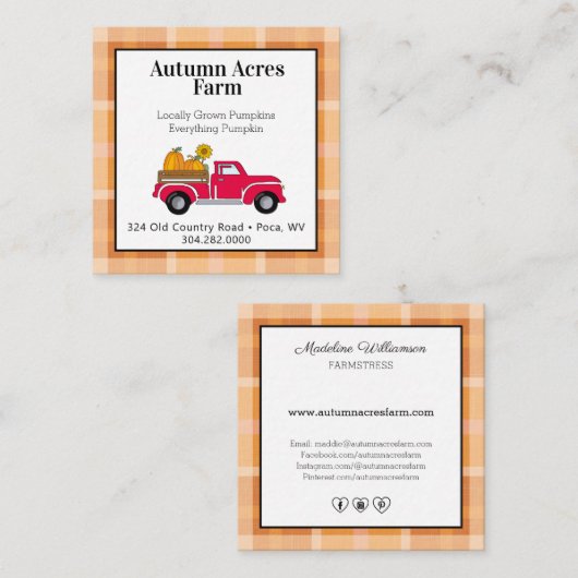 カントリー初期のオータムファーム秋 スクエア名刺 (正面/裏面)
