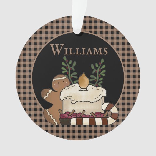 カントリー初期のキャンドル&グッズ名クリスマス オーナメント (正面)
