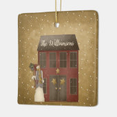 カントリー初期のクリスマスホーム名前をカスタムする セラミックオーナメント (左)