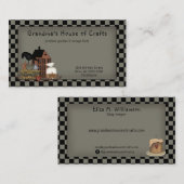 カントリー初期のグランギーのソルトボックスクロウキャンドル 名刺 (正面/裏面)