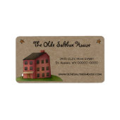 カントリー初期のサルトボックスハウス差出人住所ラ ラベル (正面)