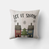 カントリー初期のサルトボックスハウス&スノーフレーク クッション (裏面)