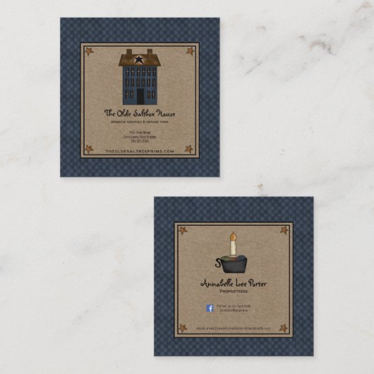 カントリー初期のサルボックスハウスラスティスターズクラフト スクエア名刺 (正面/裏面)