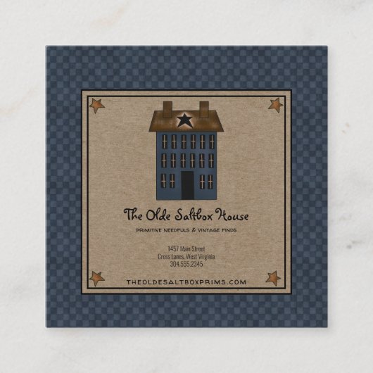 カントリー初期のサルボックスハウスラスティスターズクラフト スクエア名刺 (正面)