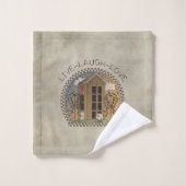 カントリー初期のデザインライブ笑いラブ バスタオルセット (ウォッシュタオル)