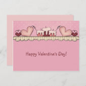 カントリー初期のハートキャンドルバレンティーンカード シーズンポストカード (正面/裏面)