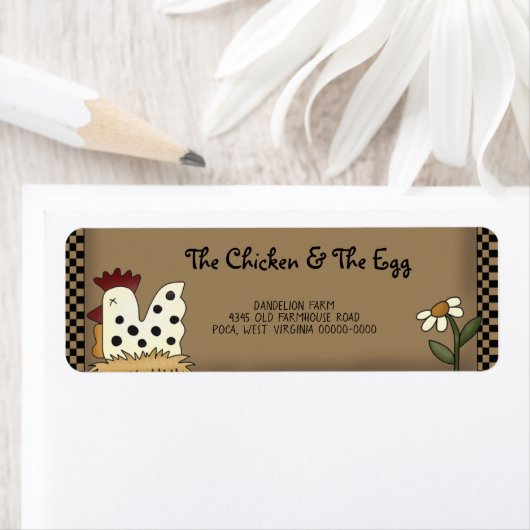 カントリー初期のファームハウスチキンシッピングラベ ラベル (インサイチュ)