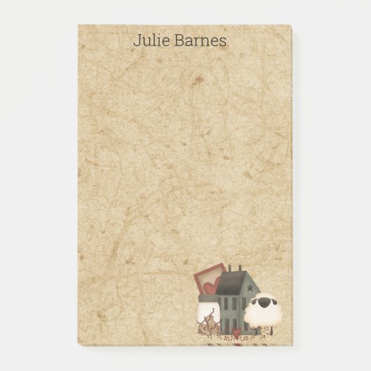 カントリー初期のフォークアートグリーンサルトボックスホーム ポストイット (正面)