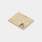 カントリー初期のフォークアートブルーサルトボックスホーム ポストイット (アングル)