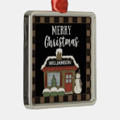 カントリー初期のメリークリスマスコテージ名 メタルオーナメント (右)