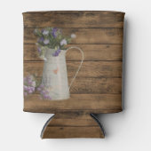 カントリー初期のラベンダーの素朴な納屋の木 缶クーラー (正面)