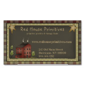 カントリー初期のレッドサルトボックスハウス&スターズ マグネット名刺 (正面)