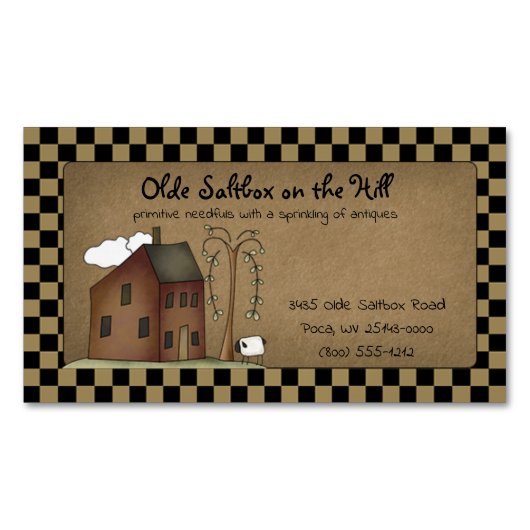 カントリー初期の素朴サルボックスオンクラフト マグネット名刺 (正面)