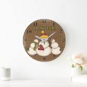 カントリー初期の雪だるまSNOWFUN ラージ壁時計 (ホーム)