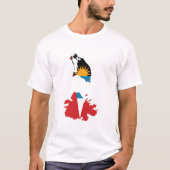 カントリー地図に描かれたアンティグア・バーブーダ国旗 Tシャツ (正面)