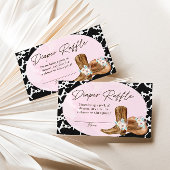 カントリー女性のカーボーイおむつラッフルカード エンクロージャーカード