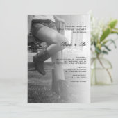 カントリー女性のカーボーイとフェンスブライダルシャワーの招待 招待状 (スタンド正面)