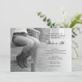 カントリー女性のカーボーイオンフェンスブライダルシャワー招待 招待状 (スタンド正面)