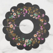 カントリー女性のカーボーイスタイルフローラリースアートモチーフ ワイングラスタグ (裏面)