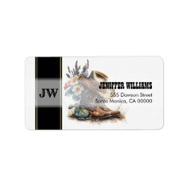 カントリー女性のカーボーイブーツフラワーハットテキサス州 ラベル