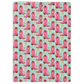 カントリー女性のカーボーイブーツ愛らしいスティックホースウェスタン クリップボード (裏面)