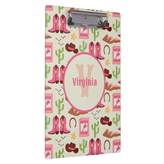 カントリー女性のカーボーイブーツ愛らしいスティックホースウェスタン クリップボード (右)