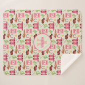 カントリー女性のカーボーイブーツ愛らしいスティックホースウェスタン シェルパブランケット (正面(横))